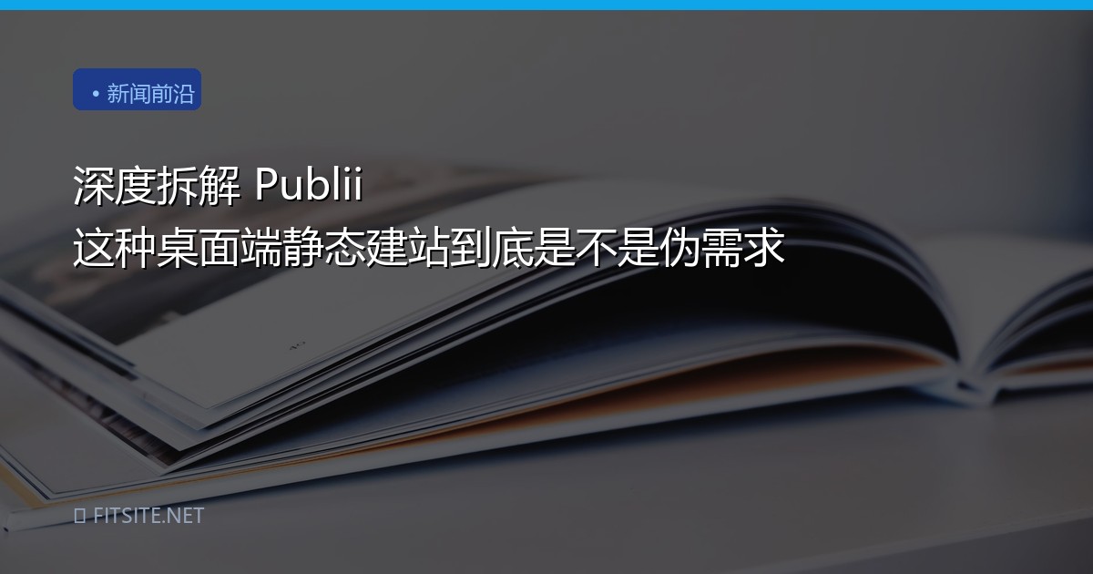 深度拆解 Publii 这种桌面端静态建站到底是不是伪需求